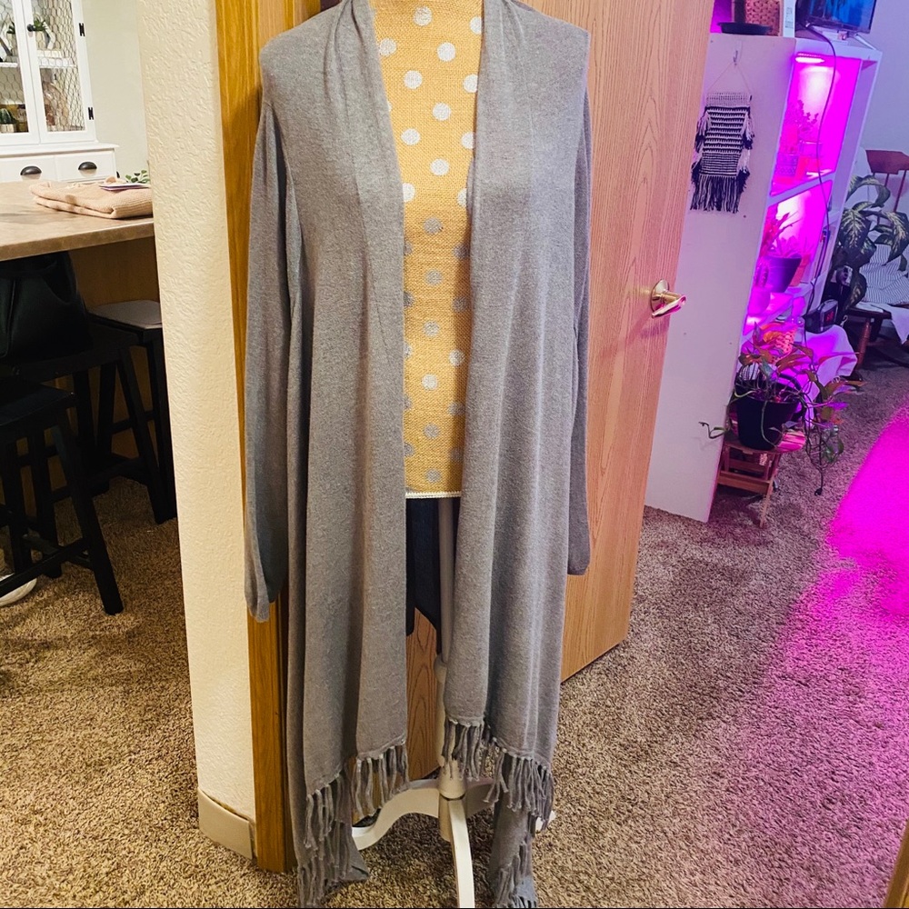 Long light grey shrug